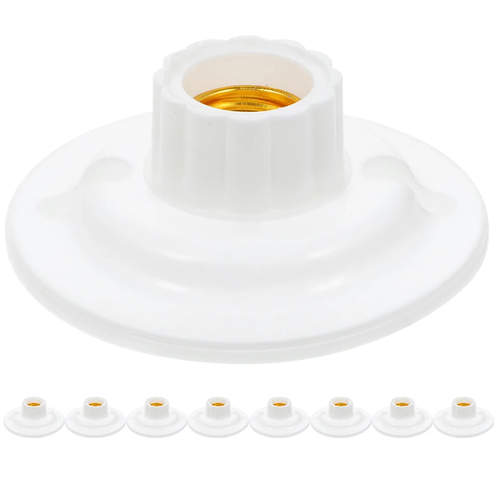 10 Pcs E27 Bulb Light Plum Lamp Holder Base Only Ceiling Socket Screw White Sockets