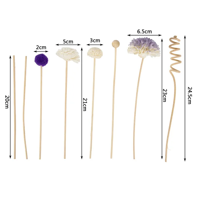 7 db Lila Szegfű Láng Nélküli Aroma Szőlő Kombináció Tűz Aromaterápia Rattan Bot Illat Diffúzor Lakberendezés - Image 6
