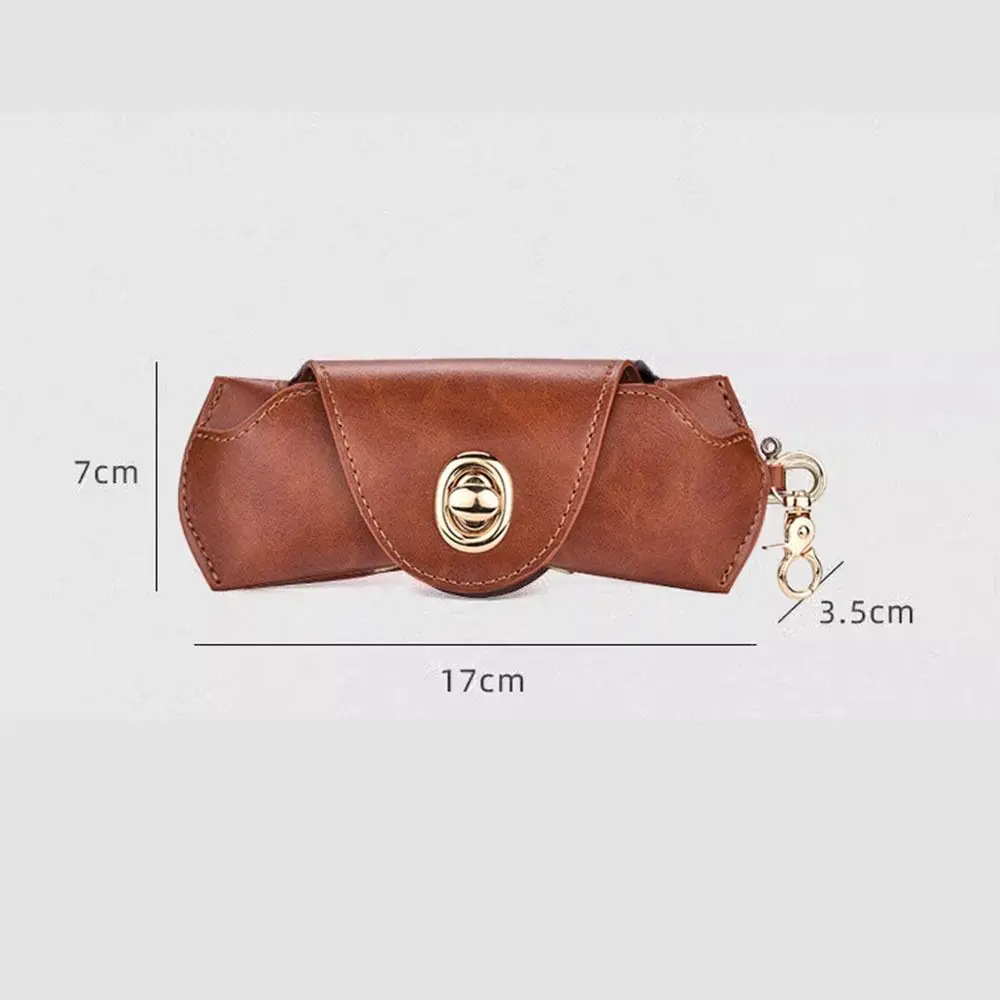 New Leather Soft Sunglasses Case Hanging Neck Portable Sunglasses Glasses Clip Glasses Case Eyeglasses Accessories