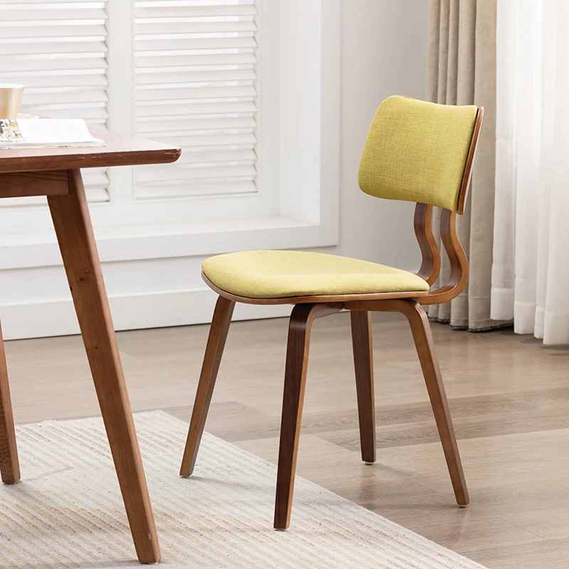 Dining chair Italian household solid wood chair modern simple Nordic chair hotel dining room table chair coffee shop milk tea sh images - 6
