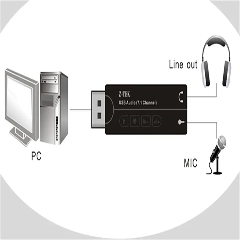 usb2.0 사운드 카드 7.1 5.1 2.1 스테레오 오디오 인코딩 ze383a 에코