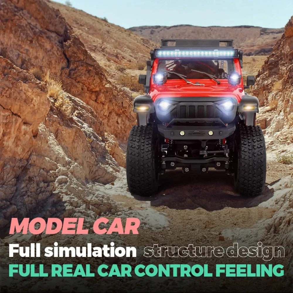 Wltoys 2428 1:24 미니 RC 자동차 2.4G LED 조명 4WD 오프로드 전기 크롤러 차량 원격 제어 트럭 장난감 어린이를위한