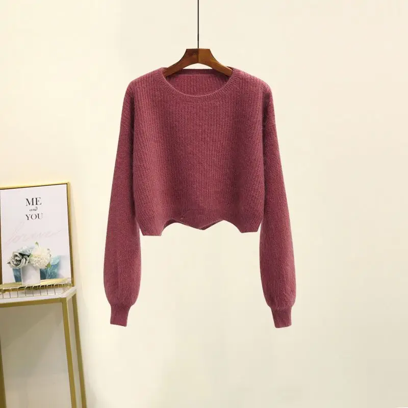 Women's  Autumn Winter Elegant Outfits 2023 New Fashion Lazy O-Neck Knitted Sweater High Waist Slim Half Skirt Two Piece Set