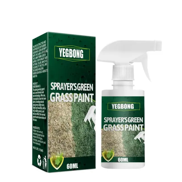 Karbantartási Ügynök Gyors Szárítás 60 Ml-Es Pázsit Színes Természetes Szagtalan Gyepfesték Permetező Foltfesték Nyomtatottan Viselve - Image 5