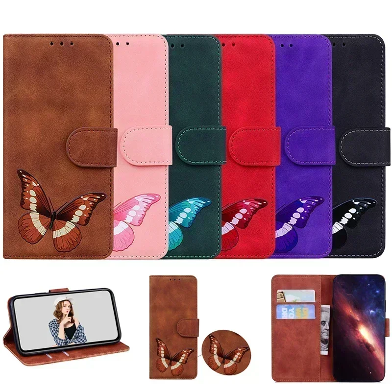 Elegant Leather Flip Wallet Case with Magnetic Closure and Anti-Fall Protection