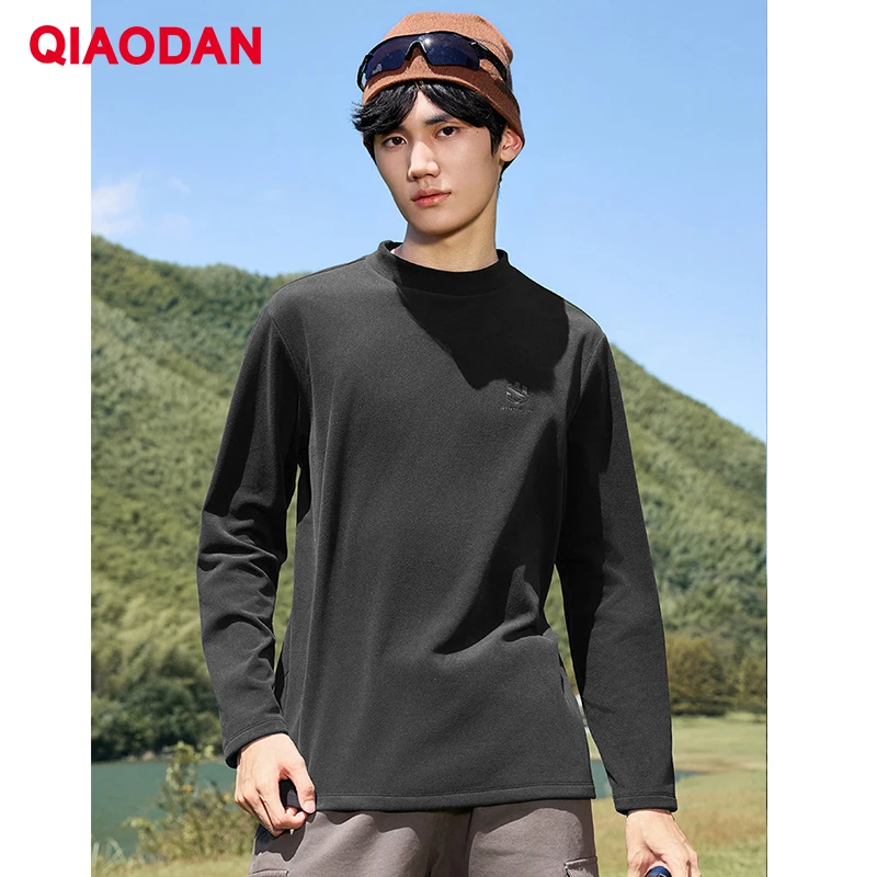 QIAODAN 남성용 운동복 2025 겨울 정전기 방지 야외 캐주얼 풀오버 셔츠..