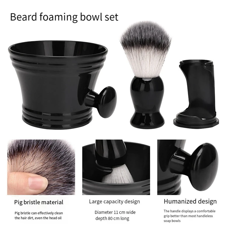 

Plastic Shaving Brush Bowl Men's Beard Care Foam Mug Bowl With Handle Facial Cleaning Tools