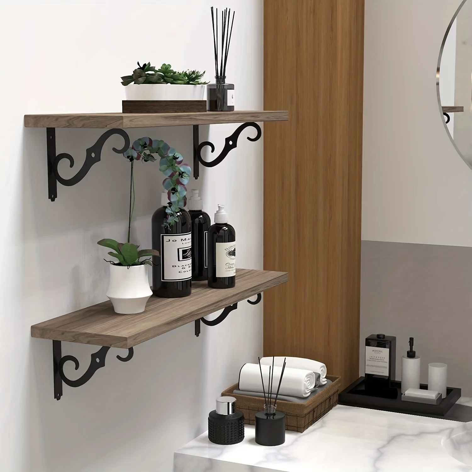 Shelf Support Folding Shelf Bracket Shelf Bracket Tv Wall Mount Bracket 2pcs Decorative 5 Inch Wall Mounted Floating Shelf Bracket For DIY Open Shelving L Shape Heavy Duty Furniture Support Hardware