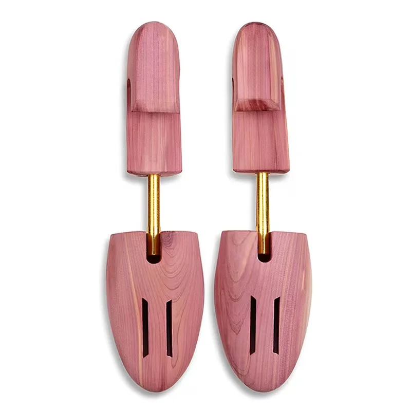 FamtiYaa 2Pcs Twin Tube Red Cedar High - grade Pine Wood Adjustable Shoe Shaper Men's Shoe Tree New