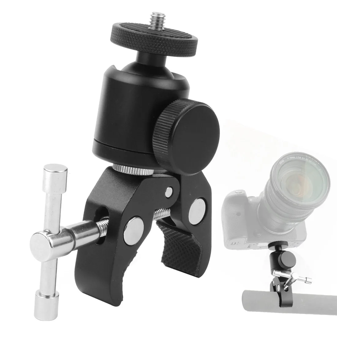 Super Clamp Mount Holder with Tripod Ball Head Adapter for Gopro For Insta360 DS