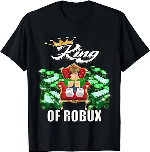 Divertente Re Di Robux Per Vr Gamer E Ragazzi Blox Video Gaming T-Shirt, Felpa, Felpa Con Cappuccio 28272