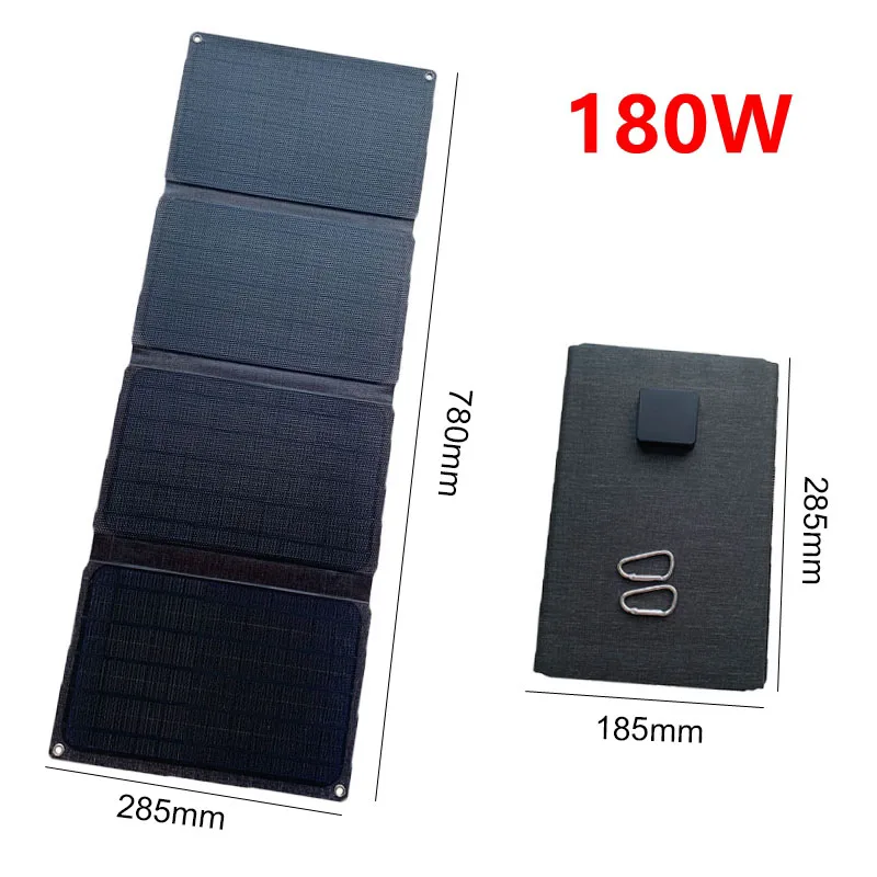 180W Foldable Solar Panel USB+Type-C Solar Charger Portable Waterproof Panel Solar Cell Outdoor Mobile Power for Camping Hiking