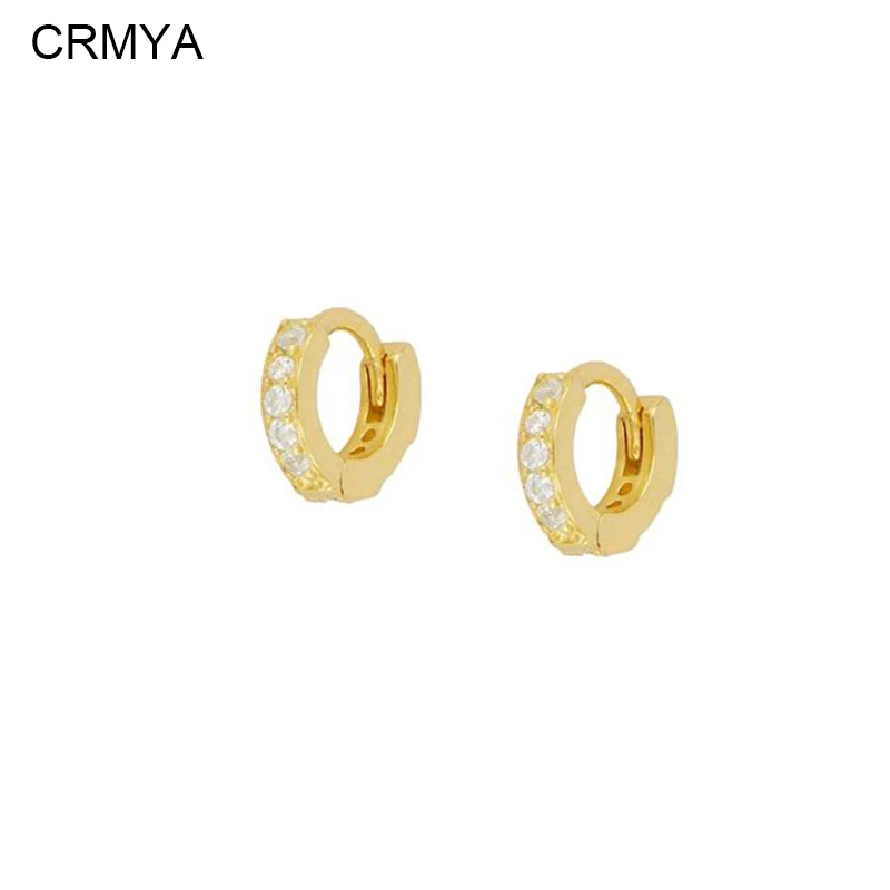 

CRMYA Gold Plated Hoop Earrings for Women Fashion Piercing CZ Zircon Hoop Earrings 2023 Jewelry Accessories Wholesale