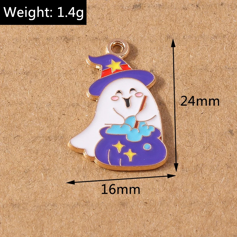10cps niedlichen Halloween Ghost Charms Kürbis Fledermaus Anhänger für die Herstellung von Ohrringen Halskette DIY Halloween Geschenke Schmuck Zubehör – Detail 4