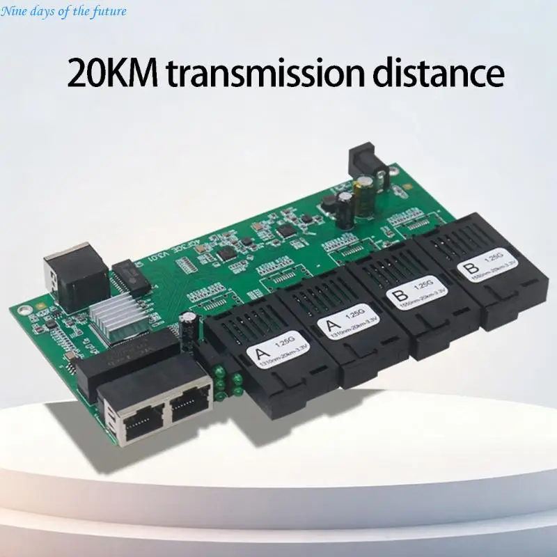 내구성 플라스틱 하우징 기가비트 광섬유 Opt 송신기 수신기 20KM E65A