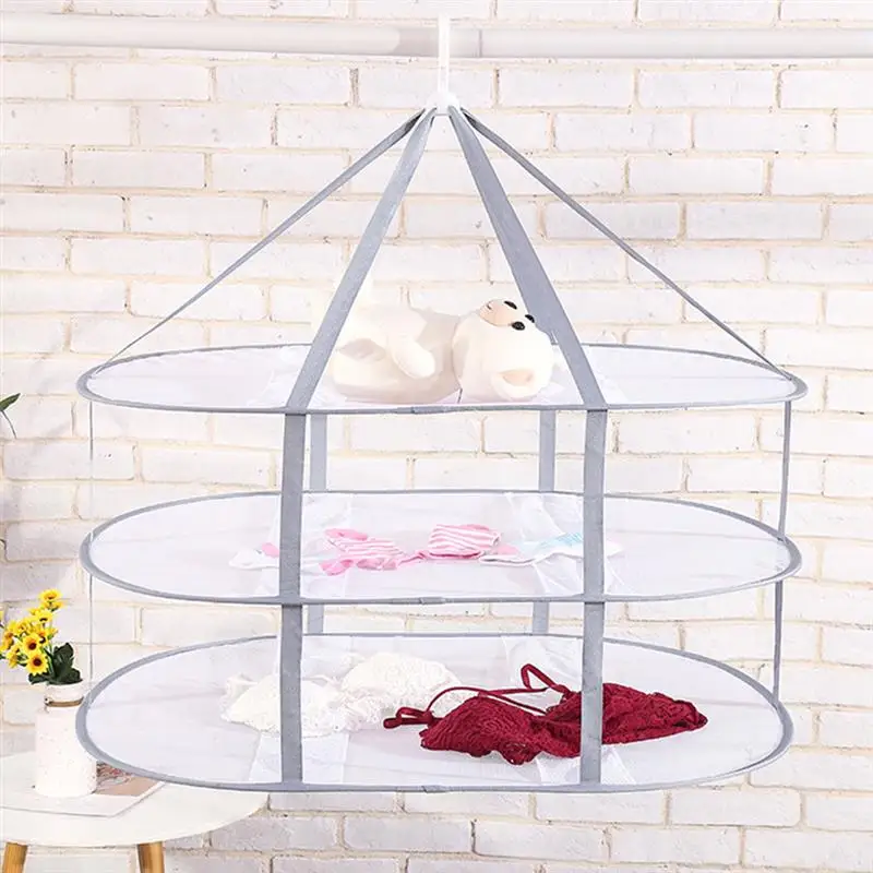 

Folding Hanging Dryer Sweater Hanging Dryer Three Layers Clothes Hanging Dryer Outdoor Foldable Clothes Drying Cloth Rack