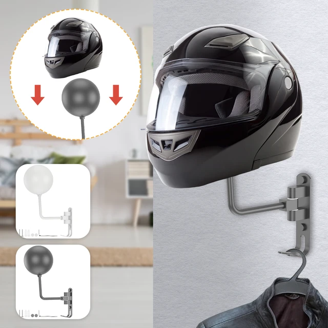 Soporte de pared para casco de motocicleta, colgador con rotación de 180 °,  gancho de almacenamiento, novedad - AliExpress