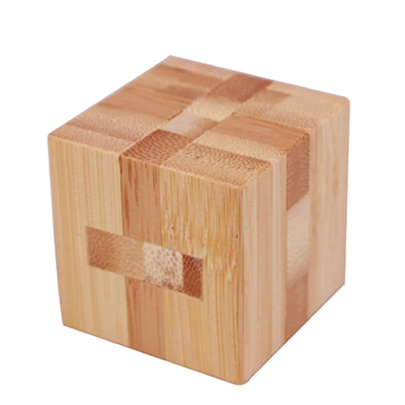 Montessori 3D Puzzles Game Unlock Toys Wooden Kong Ming Lock Lu Ban Lock IQ Brain Teaser Educational Toy for Kids Children Adult 4