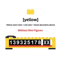Modular Car Parking Number Plate with Concealable Phone Sign & DIY Decor Ornament (Yellow Number Tlies)