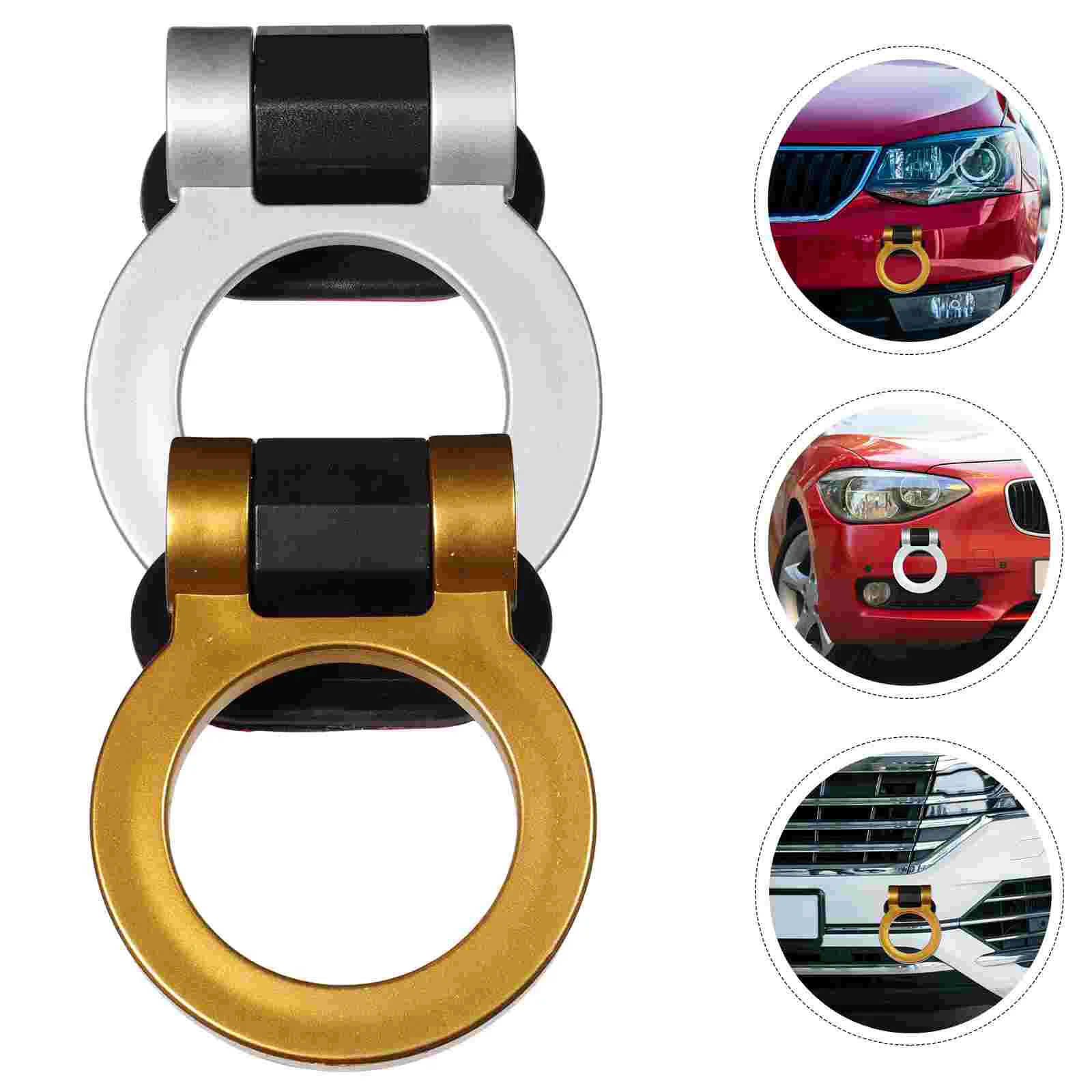 

2 Pcs Towing Eye Vehicle Hook Automotive Bolt Car Exterior Decoration Truck Abs Ring Accessories
