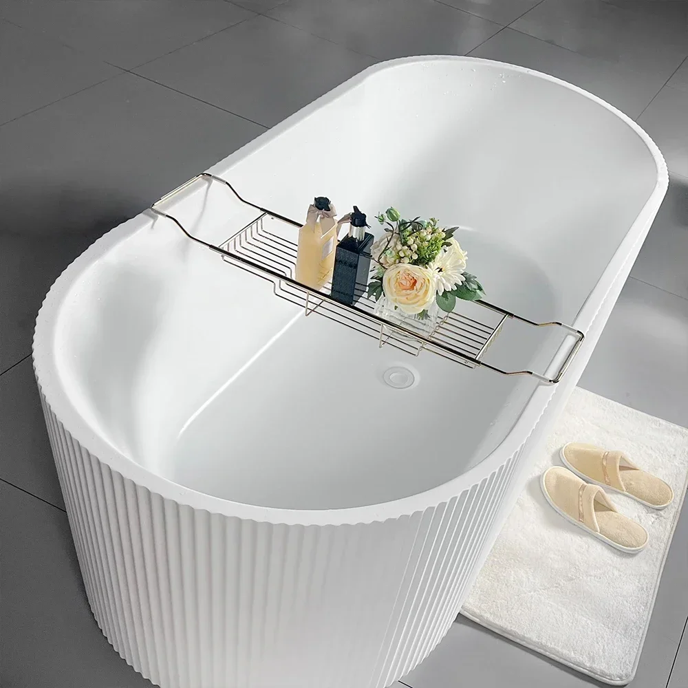Acrylic Bathtub Modern Design Freestanding Bath Tub White Free Standing Alone Soaking Whirlpool Tubs 2