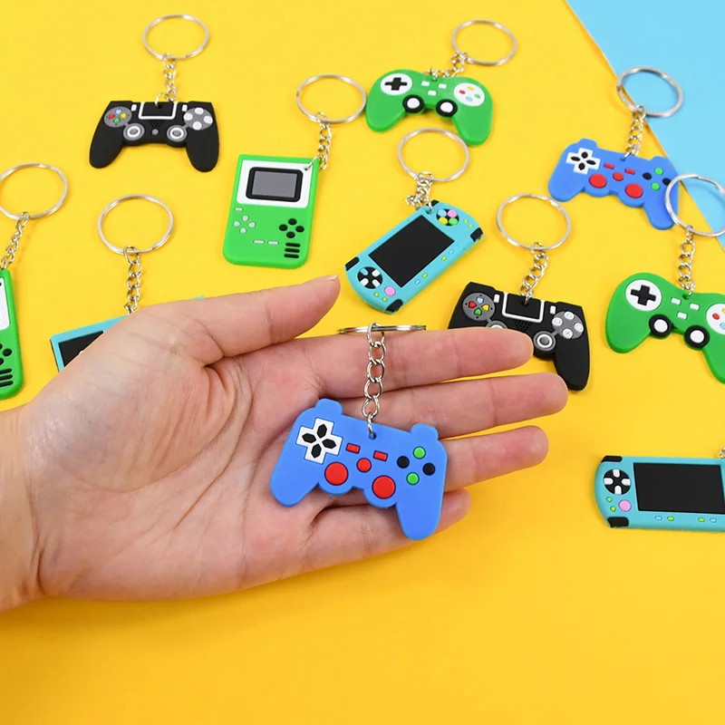 12Pcs Video Game Controller Keychain Kids Toy Gift Boys Birthday Party Favors Decor Goodie Pinata Fillers Gamepad PVC Keychains