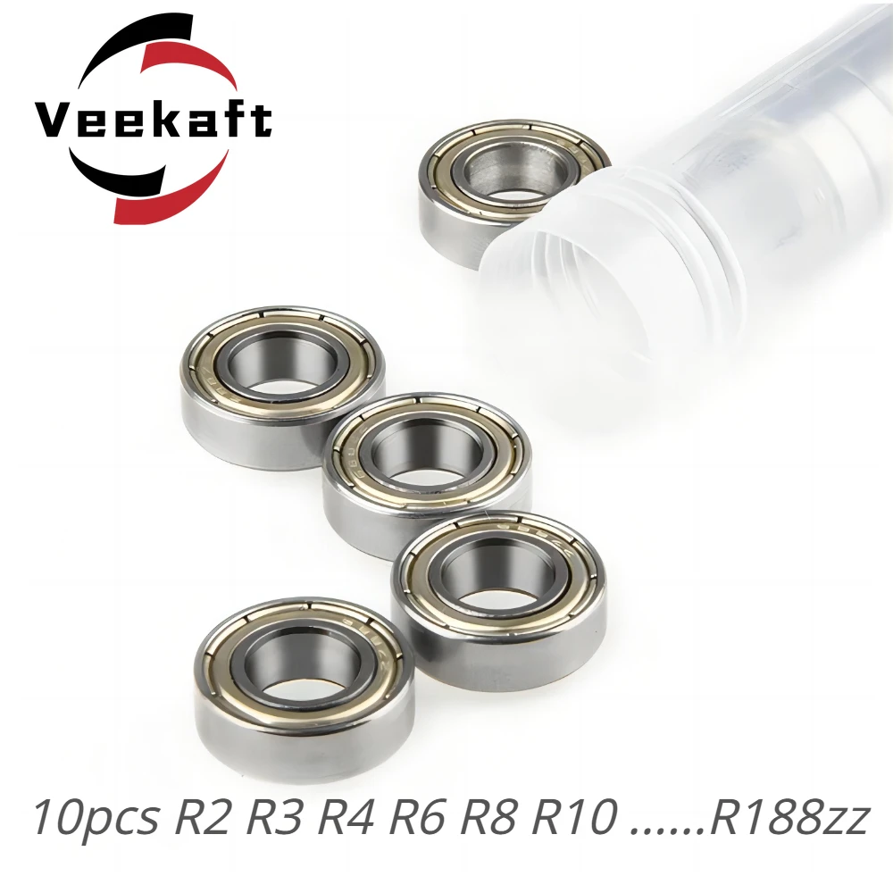 

Veekaft Inch Bearing Miniature Mini Bearing 10pcs R2 R3 R4 R6 R8 R10 R12 R144 R155 R156 R166 R168 R188ZZ CNC Special Purpose