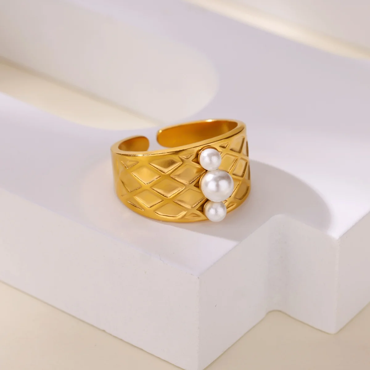 Fashion Geometric Multi-layered Pearls Rings For Women