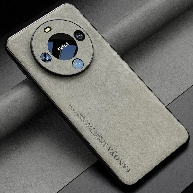 Luxury Leather Metal Magnetic Car Holder Shockproof Protective Case