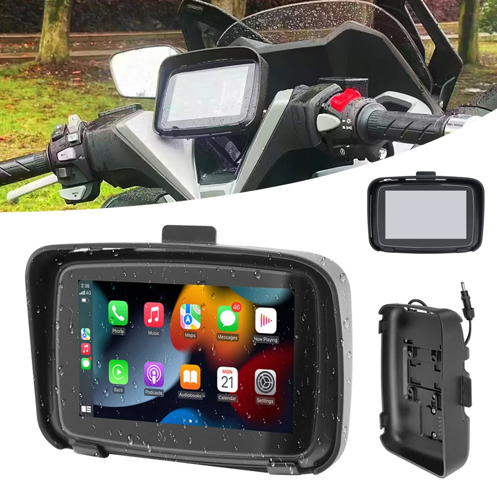 

5 Inch Touching Screen Waterproof Moto-Navigator With Back Clip For Motorbike Free Maps GPS Bluetooth Moto Navigator IPX7