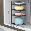 Kitchen Organizer Rack Adjustable Pot Cabinet Rack Holder Multi-layer Home Frying Pan Holder Pot Bowl Storage Racks Dropshipping 6
