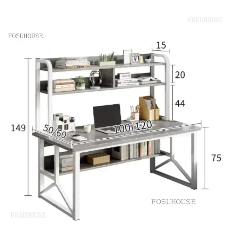Simple Computer Desks Home Writing Desk Reading Desk Student Study Desks Table Bedroom Furniture Desktop with Bookshelf Table