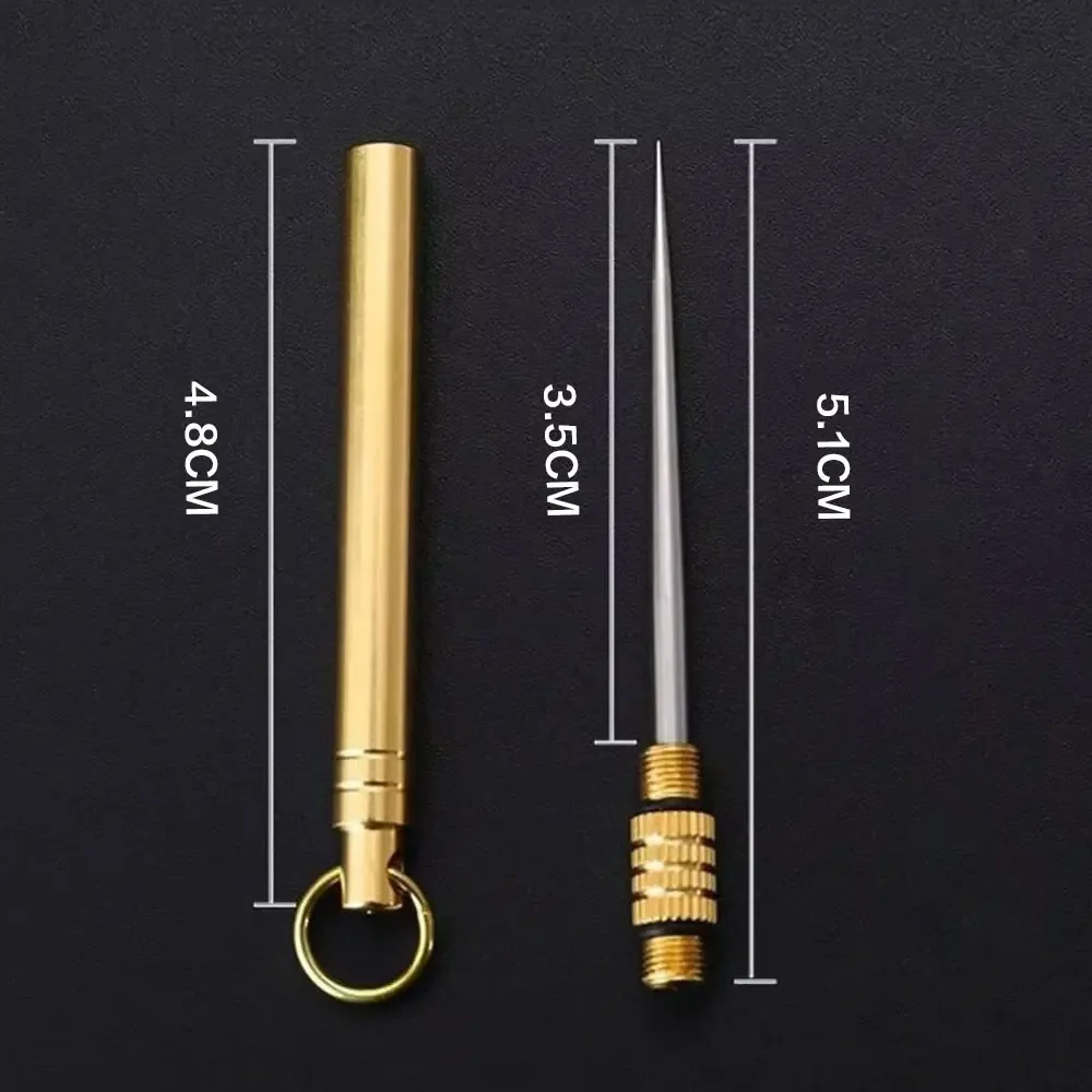 New Titanium Outdoor Portable Multifunctional Toothpick Bottle Fruit Fork Camping Tool Toothpick Tube Stronger Than Dental Floss