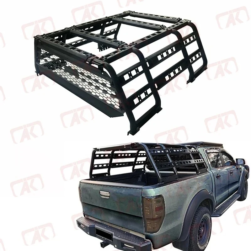 유니버설 조절식 튜브형 사다리 랙 다기능 스틸 케이지 루프 랙 (4x4 픽업 레인..