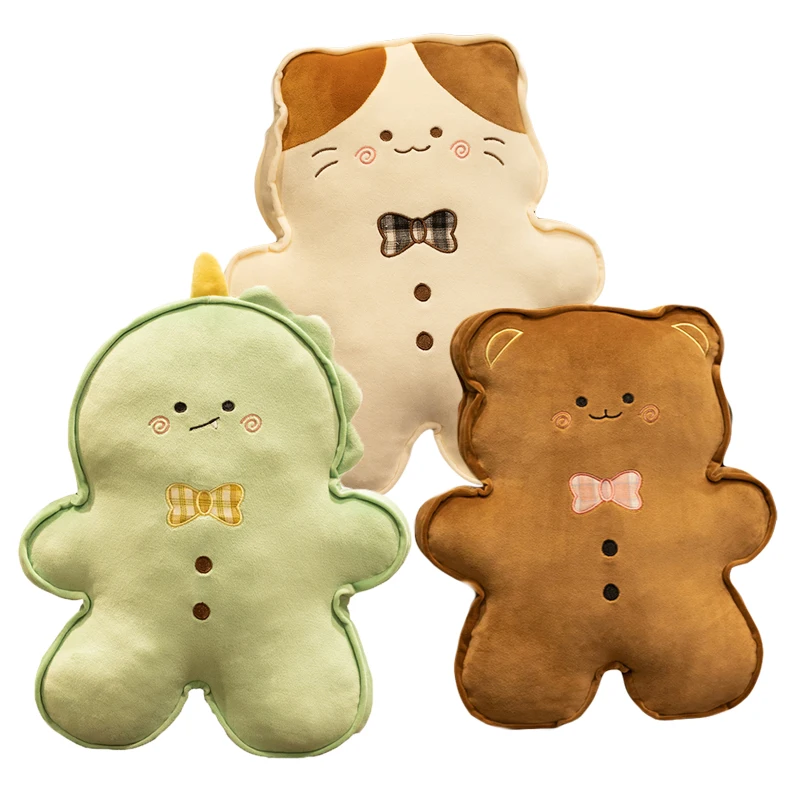 cute gingerbread man plush pillow stuffed gingerbread animals rabbit dinosaur bear plush toy kids toys christmas gift