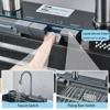 304 Stainless Steel Kitchen Waterfall Sink Digital Display Large Single Sink Dish Basin Sink With Multifunction Touch Waterfall 4