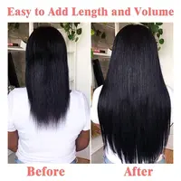 Clip dans les Extensions de cheveux cheveux humains naturel droit sans couture Clip ons Extensions de cheveux pince Invisible ins cheveux pour les femmes Clip ins 6