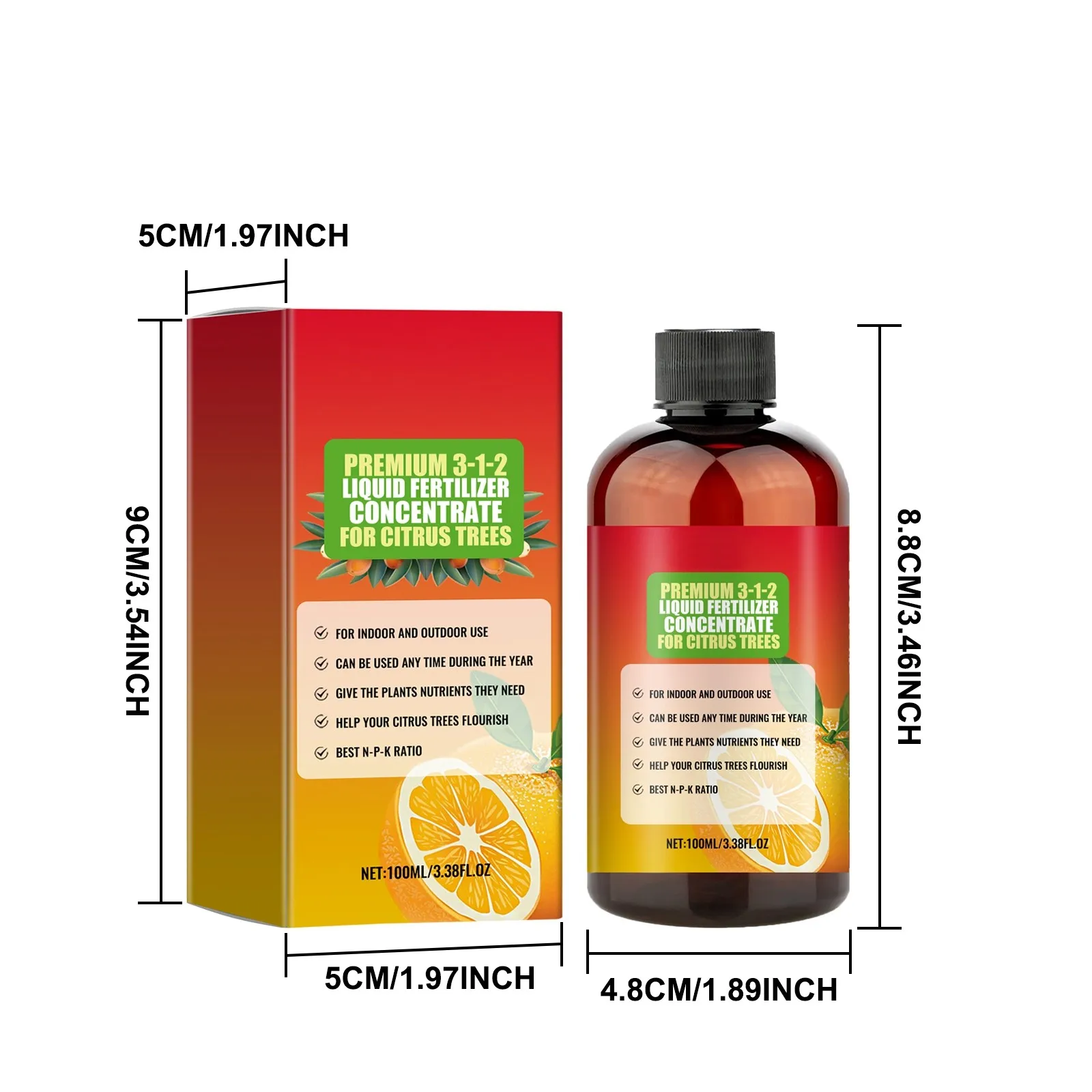 100ml MOONSPRY Citrustree Plant Fertilizer Orange Fruit Tree Plant Root Beauty Fruit Growth Nutrient Solution plant fertilizing concentrate organic fertilizer