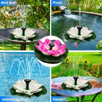 Lotus Solar Fountain Pump with Multi-Nozzle Design Durable Battery-Free Adjustable Height Vibrant Garden & Bird Bath Decor - Image 5