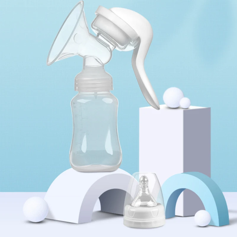 Hand Type Breast Pump Baby Milk Bottle Nipple With Sucking Function Baby Product Feeding Manual Breast Pump Mother Use 2