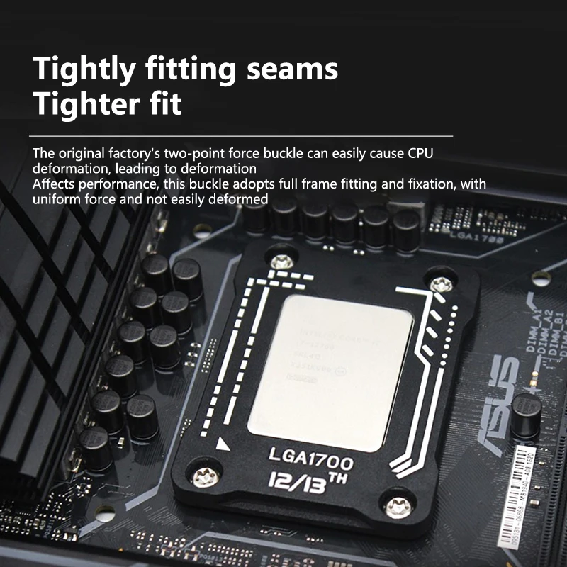 LGA1700 Socket CPU Frame Aluminum Alloy Contact Frames LGA 1700 Kit Heavy Duty Contact Frames CPU Bending Correction Bracket,cpu bending buckle,cpu bending correction,cpu correction fastener