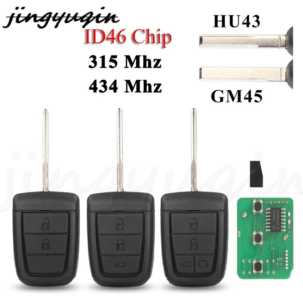 JYQ รีโมทกุญแจรถ 315 Mhz 434 Mhz ID46 สําหรับ Holden VE Commodore Omega Berlina Calais SS SV6 HSV GTS Pontiac G8 Aoto Fob ควบคุม