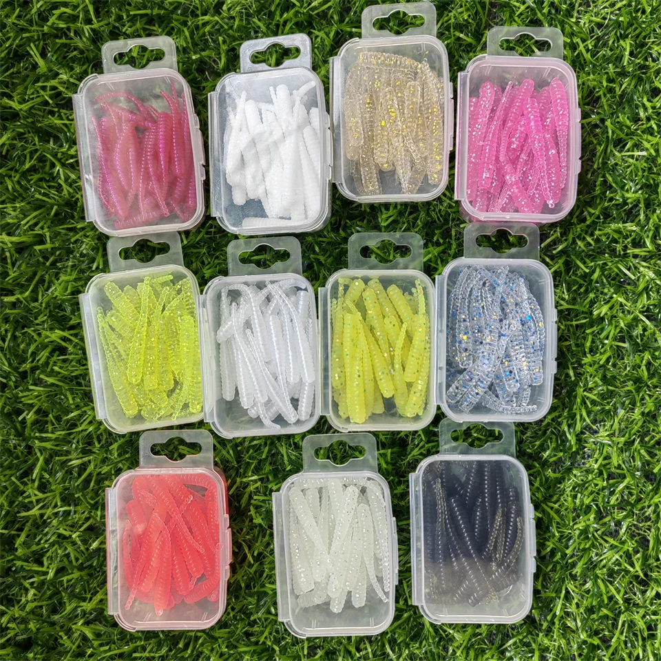 MUKUN 30PCS/LOT AJING Soft Lure Rockfish Fishing Lures 0.3g/35mm MINI