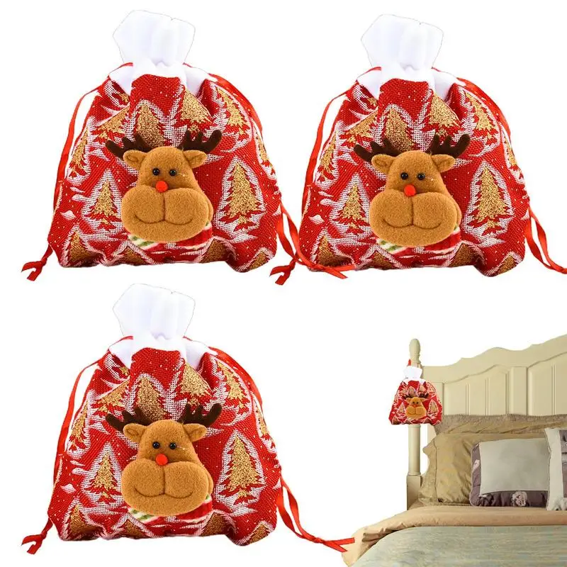 

Рождественские подарочные пакеты на шнурке, сумки для кукол, льняной тканевый декоративный чехол для рождественского подарка, размеры хранения для детских праздников