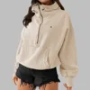 Al yoga 2025 Women's Outdoor Hooded Sports Zipper Drawstring Long Sleeve Top Daily Casual Loose Yoga Hoodie 1