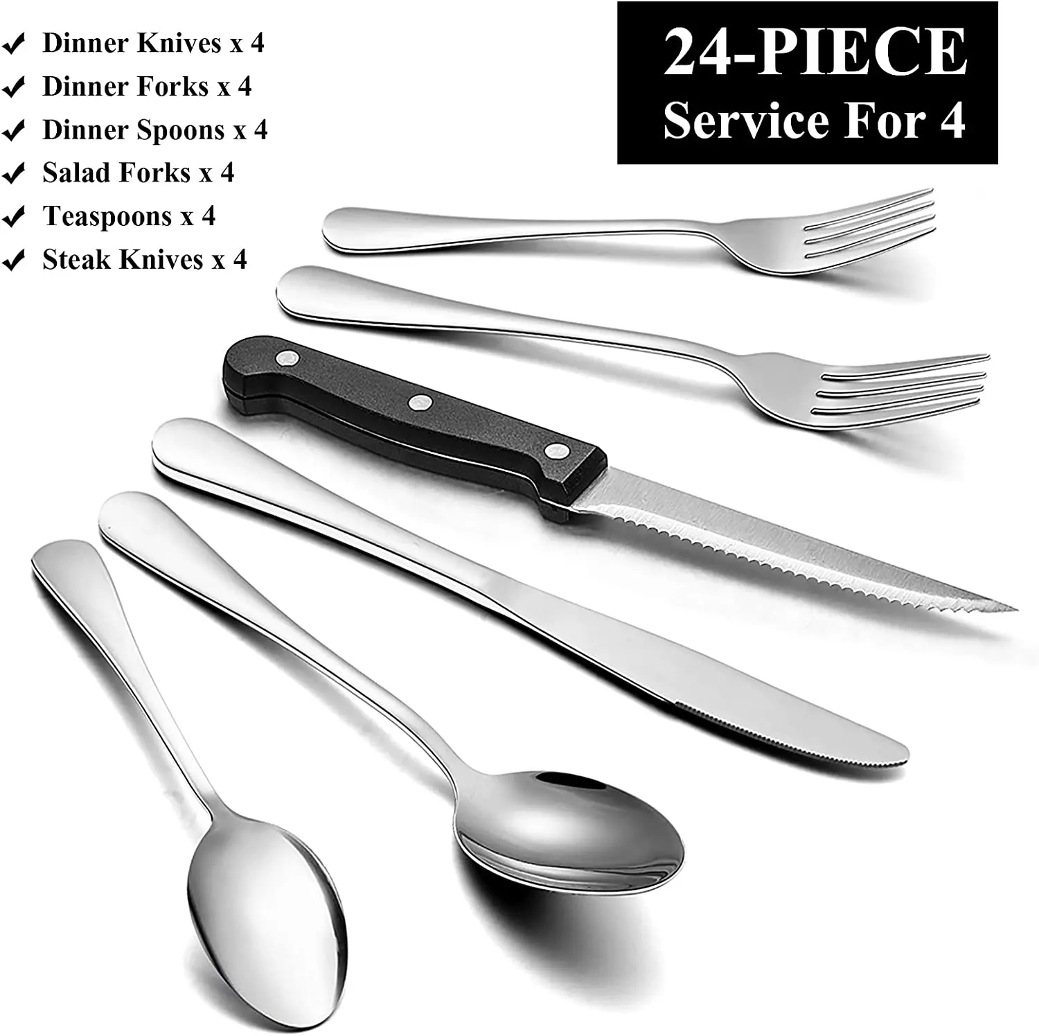 Flatware Set with Steak Knives 2