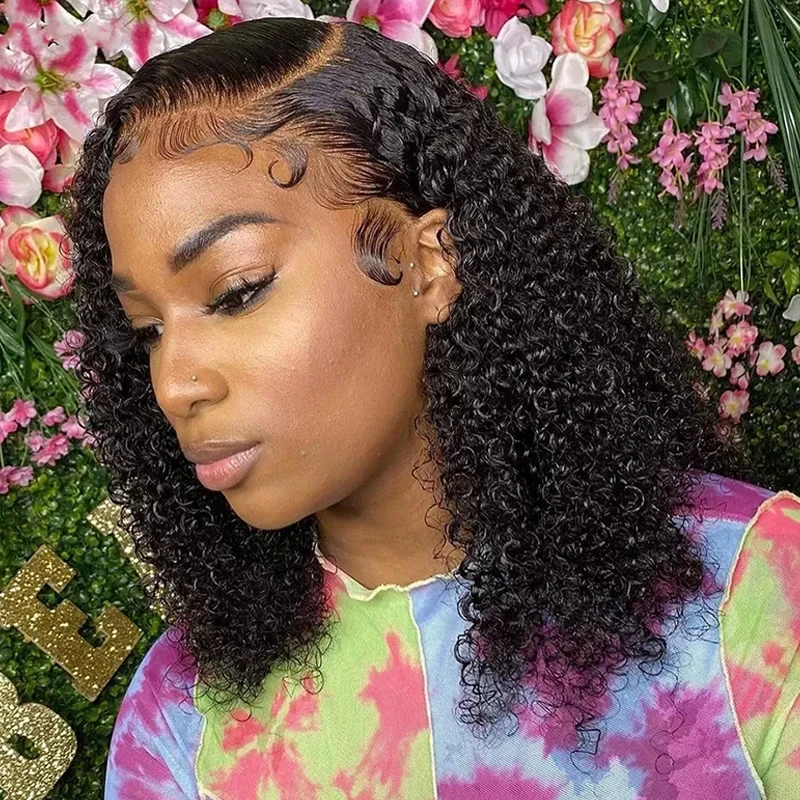 

13x4 Short Bob Wig Lace Front Wigs Brazilian Natural Curly Bob Human Hair Wigs HD 4x4 Closure Deep Wave Lace Frontal Wig