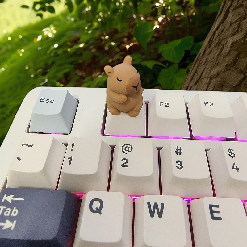 Capybara Cute Cartoon Animal Doll Keycap - Kawaii Artisan Keycap for Mechanical Keyboards Decor and Gifts