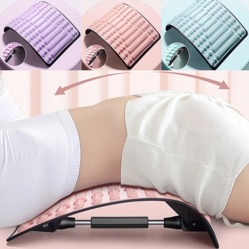 Back Pain Relief Pillow Back Support Lumbar Reliever Yoga Expansion Auxiliary Back Waist Massage Adjustable Height Home Fitness