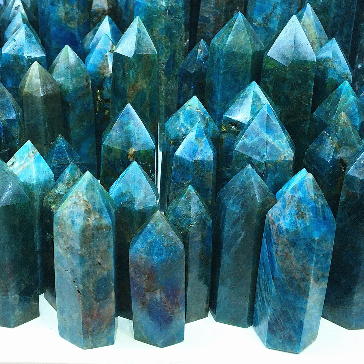 

500 g Natural Blue Apatite Quartz Crystal Obelisk Point Wand Gemstone Tower Reiki Healing